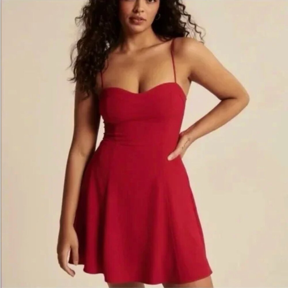 Abercrombie & Fitch Sweetheart Red Mini Slip Dress